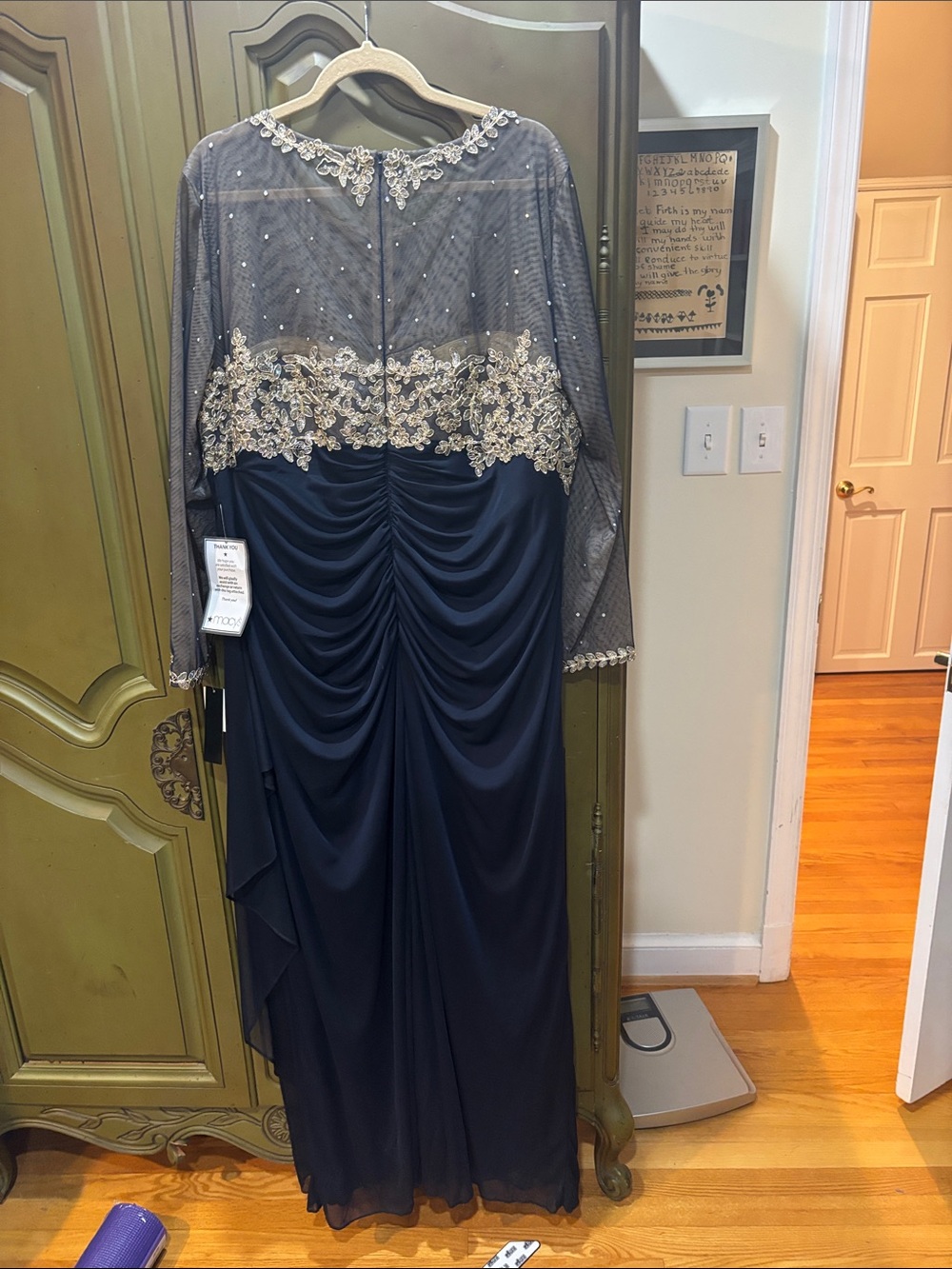 Xscape Black Gown with Gold Embellished Bodice - Picture 4 of 4